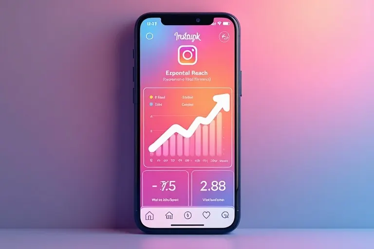 Instagram Reels 超高曝光率數據分析儀表板 - 顯示觸及率成長曲線與互動指標